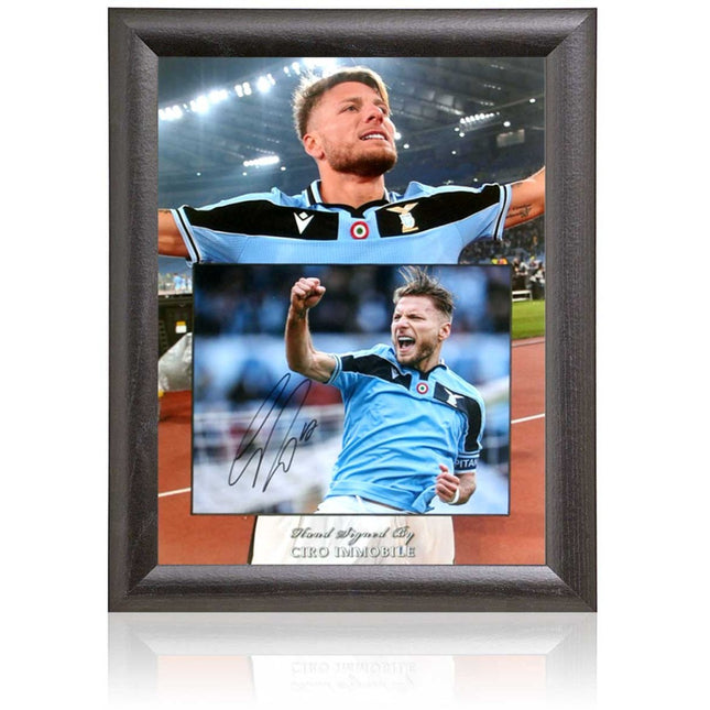 Ciro Immobile Lazio Legend Hand Signed Photograph 19x15in Framed