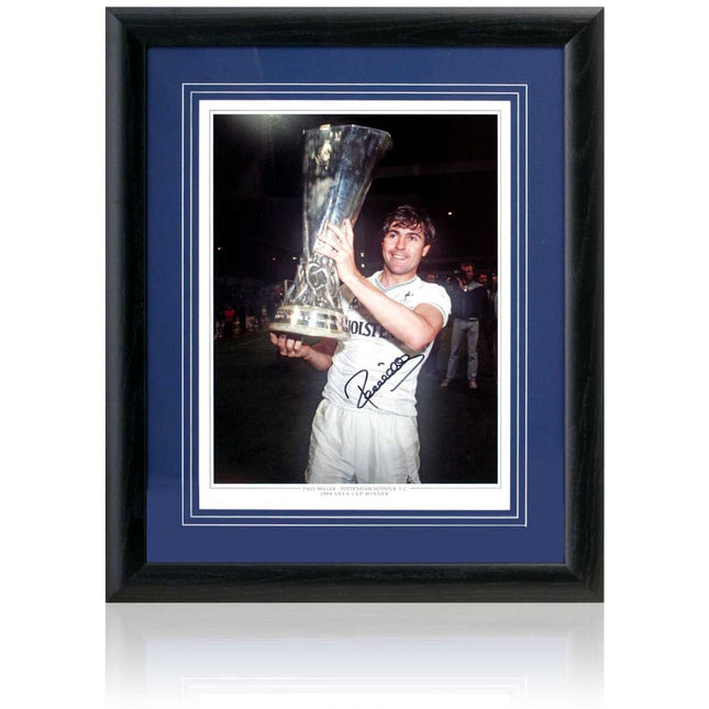 Paul Miller Tottenham Hotspur Hand Signed 1984 UEFA Cup Photograph 23x19" Framed