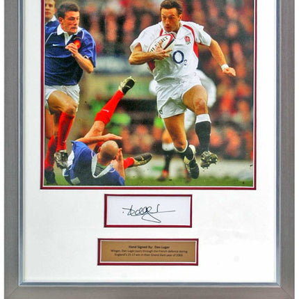 Dan Luger Rugby Legend Hand Signed England Photograph