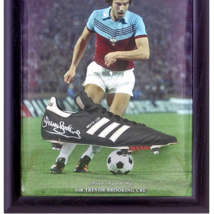 Trevor Brooking West Ham United Hand Signed Football Boot Dome Presentation