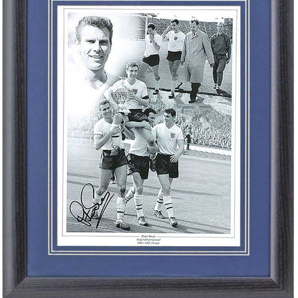 Peter Swan England Legend Hand Signed Montage 23x19" Framed