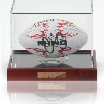 Chris Ashton Hand Signed Mini England Rugby Ball Display AFTAL Photo COA