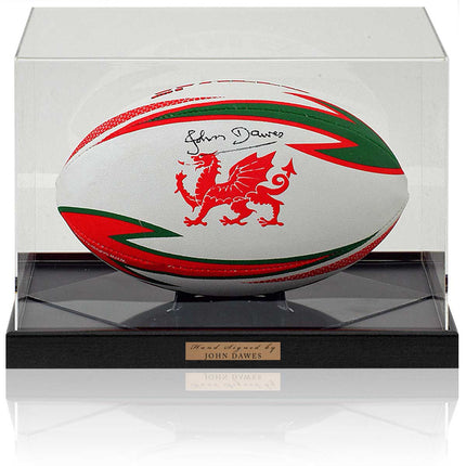 John Dawes Welsh Rugby Legend Hand Signed Wales Rugby Ball