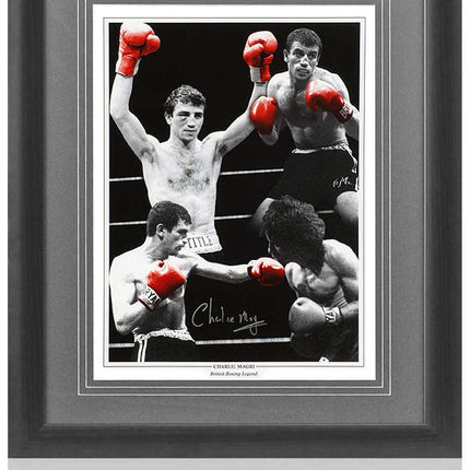 Charlie Magri Boxing Legend Hand Signed Montage 23x19" Framed
