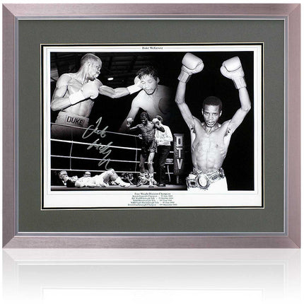 Duke McKenzie Boxing Legend Hand Signed Montage 23x19" Framed