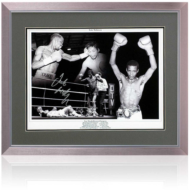 Duke McKenzie Boxing Legend Hand Signed Montage 23x19" Framed