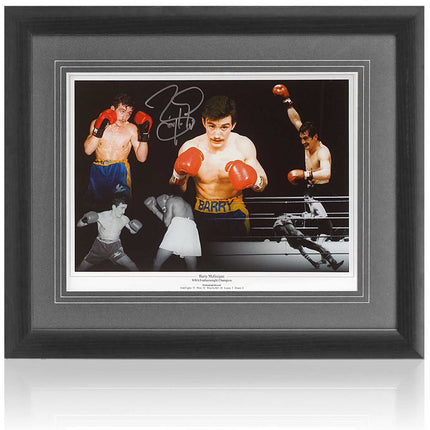 Barry McGuigan Boxing Legend Hand Signed Montage 23x19" Framed
