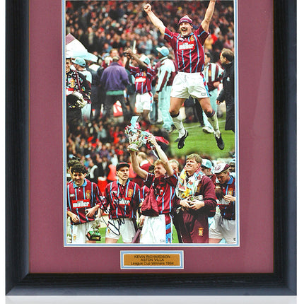 Kevin Richardson Aston Villa Hand Signed 1994 League Cup Montage 23x19" Framed