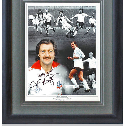 Frank Worthington Bolton Wanderers Legend Hand Signed Montage 23x19" Framed