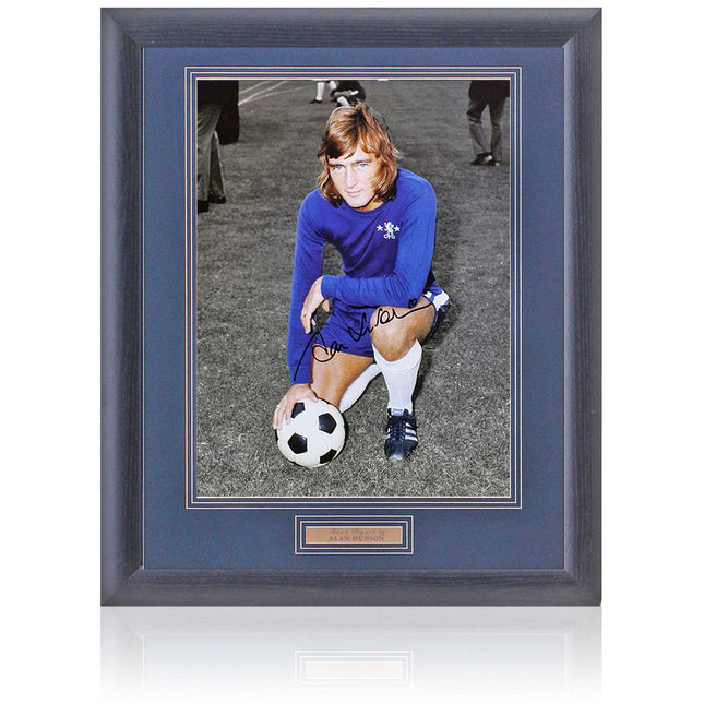 Alan Hudson Chelsea Legend Hand Signed Photograph 23x19" Framed