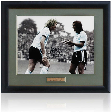 Rodney Marsh Fulham Legend Hand Signed w/George Best Photograph 23x19" Framed