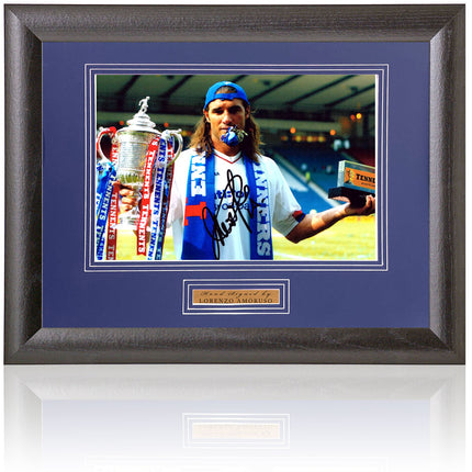 Lorenzo Amoruso Rangers Legend Hand Signed Photograph 15x19" Framed