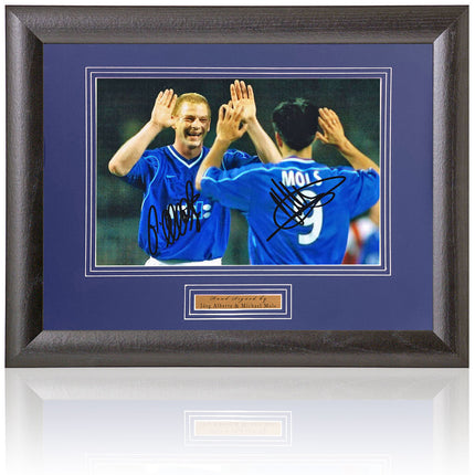 Jorg Albertz and Michael Mols Rangers Legends Hand Signed Photograph 15x19" Framed