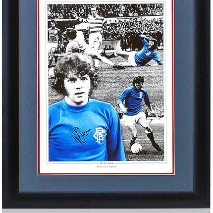 Alfie Conn Rangers Legend Hand Signed Montage 23x19" Framed