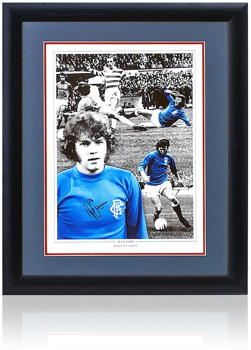 Alfie Conn Rangers Legend Hand Signed Montage 23x19