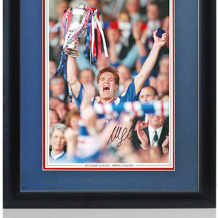 Richard Gough Rangers Legend Hand Signed Photograph 23x19" Framed