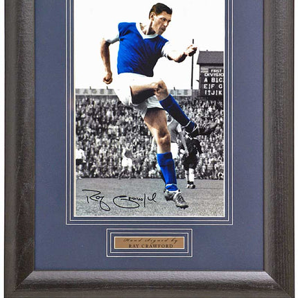 Ray Crawford Ipswich Town Legend Hand Signed Photograph 15x19" Framed
