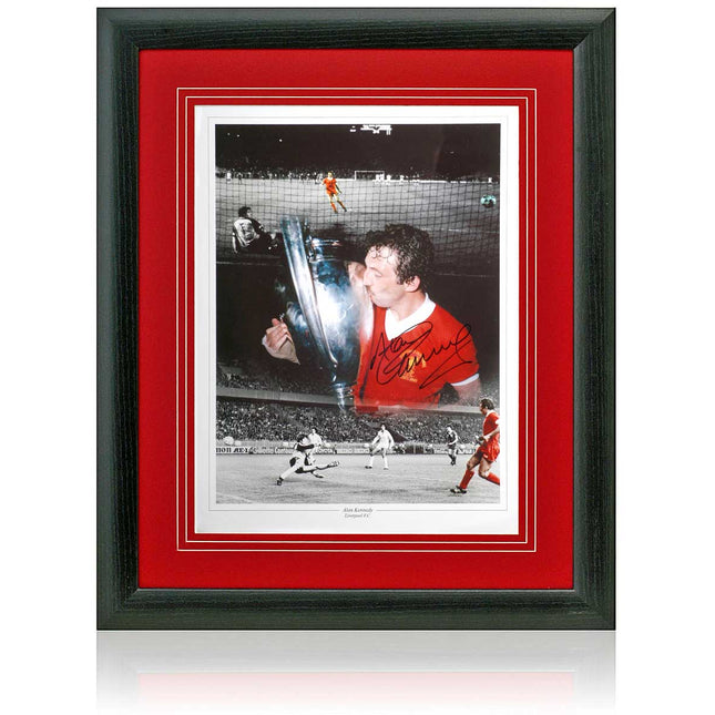 Alan Kennedy Liverpool Legend Hand Signed 1981 European Cup Montage 23x19" Framed