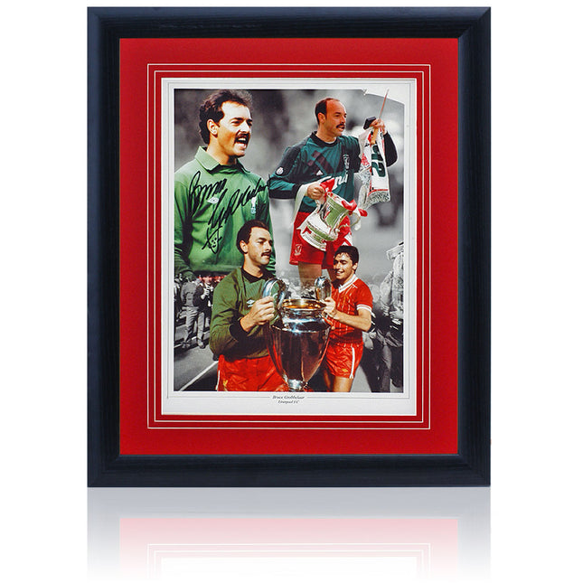 Bruce Grobbelaar Liverpool Legend Hand Signed Montage 23x19" Framed