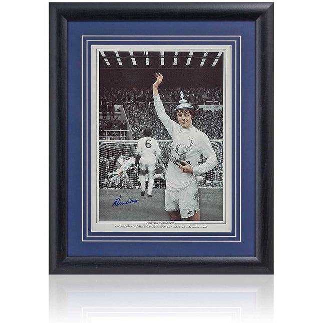 Allan Clarke Leeds United Legend Hand Signed 1972 FA Cup Final Montage 23x19" Framed