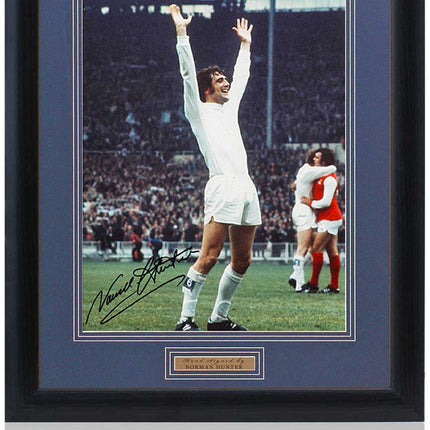 Norman Hunter Leeds United Legend Hand Signed Photograph 23x19" Framed