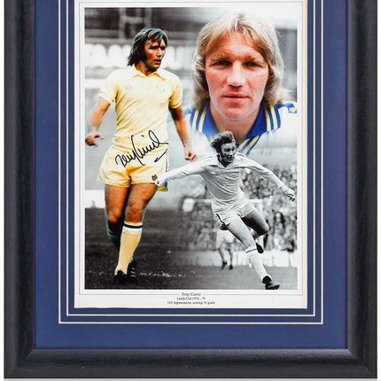 Tony Currie Leeds United Legend Hand Signed Montage 23x19" Framed
