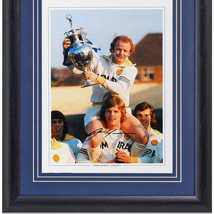 Gordon McQueen Leeds United Legend Hand Signed Photograph 23x19" Framed