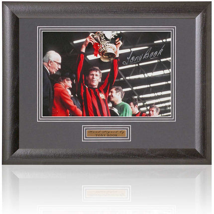 Tony Book Manchester City Legend Hand Signed Photograph 15x19" Framed
