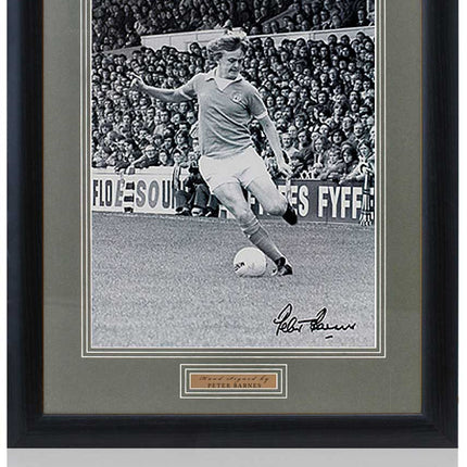 Peter Barnes Manchester City Legend Hand Signed Photograph 23x19" Framed