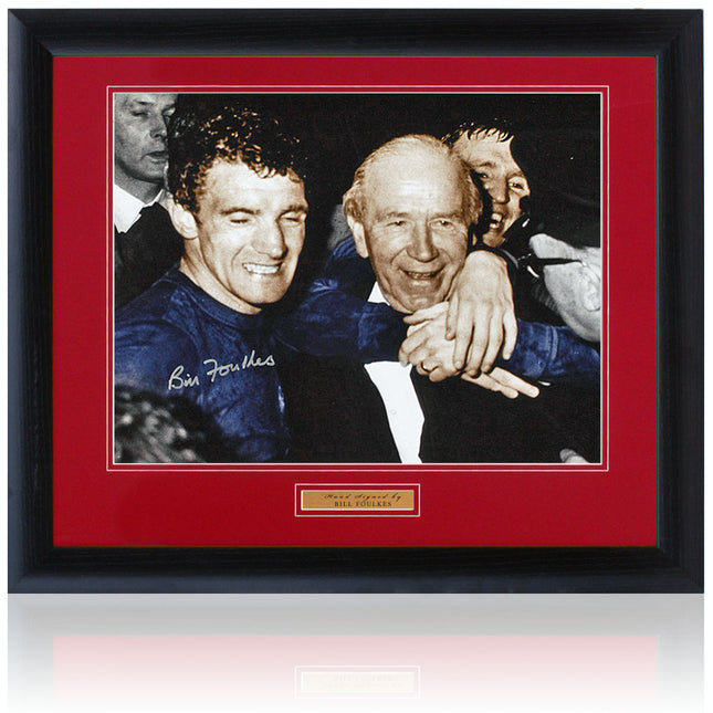 Bill Foulkes Manchester United Hand Signed 1968 Matt Busby Photograph 23x19" Framed