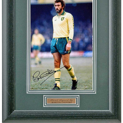 Martin Chivers Norwich City Legend Hand Signed Photograph 15x19" Framed