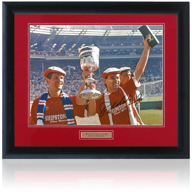 Steve Hodge Nottingham Forest Hand Signed Montage 23x19" Framed