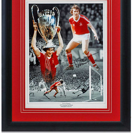 Trevor Francis Nottingham Forest Hand Signed Montage 23x19" Framed