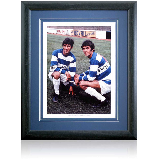 Roger and Ian Morgan Queens Park Rangers Hand Signed Photograph 23x19" Framed