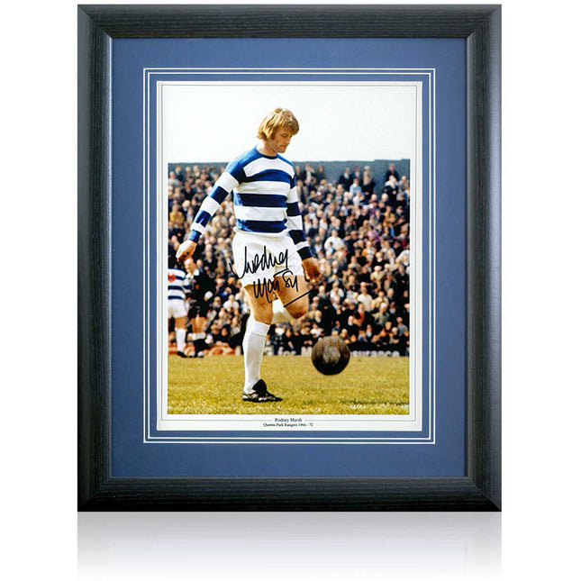 Rodney Marsh Queens Park Rangers Hand Signed Photograph 23x19" Framed