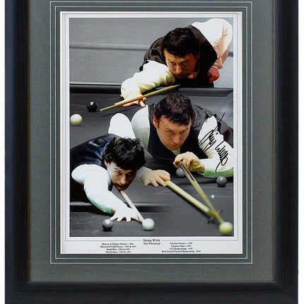 Jimmy White Snooker Legend Hand Signed Montage 23x19" Framed