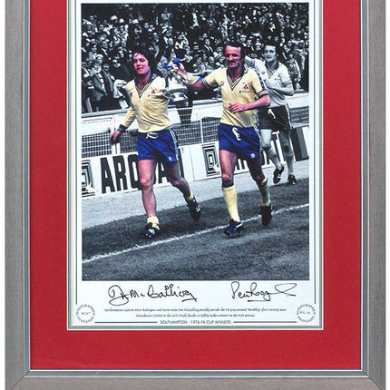 Rodrigues and McCalliog Southampton Legends Hand Signed Photograph 23x19" Framed