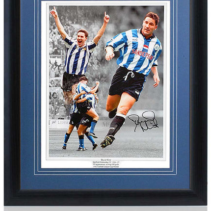 David Hirst Sheffield Wednesday Hand Signed Montage 23x19" Framed