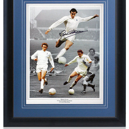 Martin Chivers Tottenham Hotspur Legend Hand Signed Montage 23x19" Framed