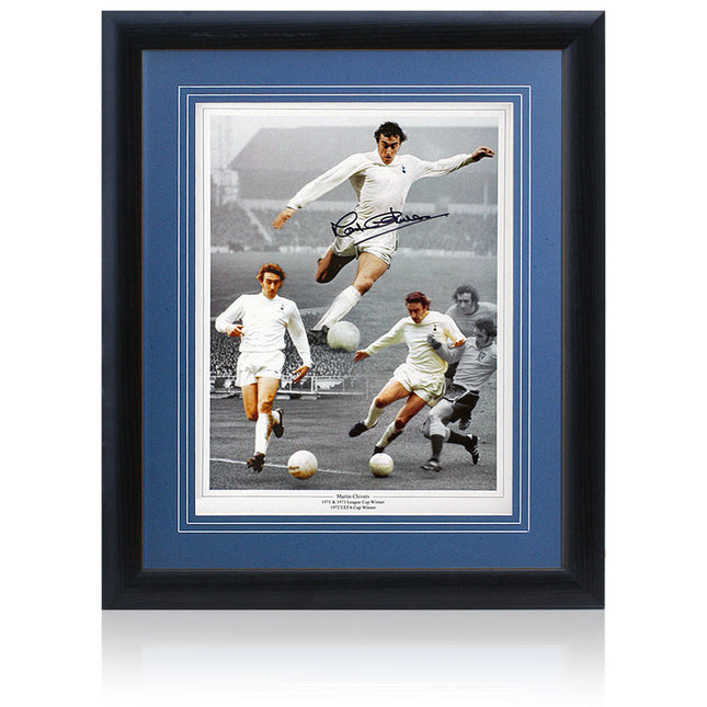 Martin Chivers Tottenham Hotspur Legend Hand Signed Montage 23x19" Framed