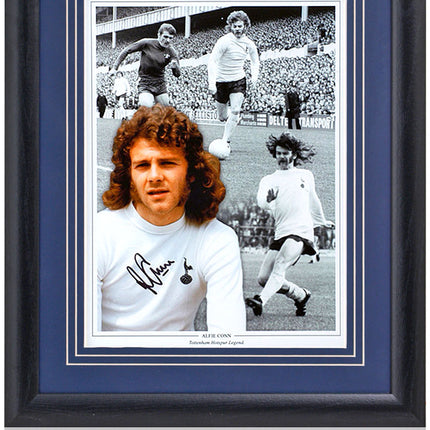 Alfie Conn Tottenham Hotspur Legend Hand Signed Montage 23x19" Framed