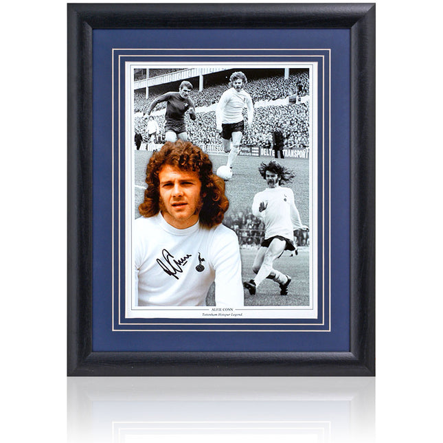 Alfie Conn Tottenham Hotspur Legend Hand Signed Montage 23x19" Framed