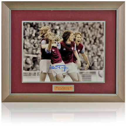 Alan Taylor West Ham United Legend Signed 1975 FA Cup Photograph 23x19in Framed