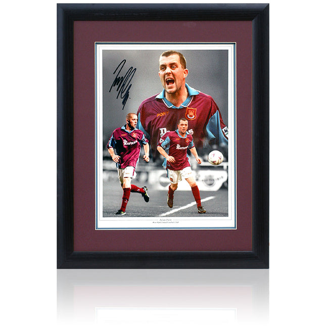 Julian Dicks West Ham United Legend Hand Signed Montage 23x19" Framed