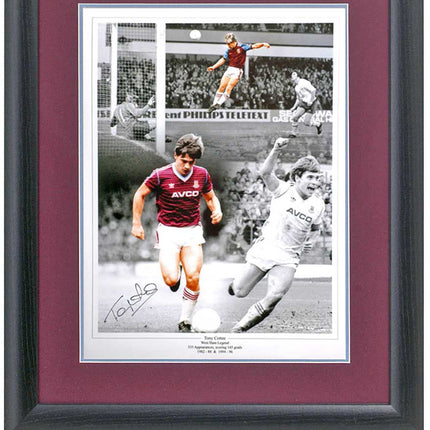 Tony Cottee West Ham United Legend Hand Signed Montage 23x19" Framed