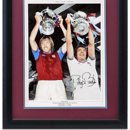 Billy Bonds West Ham United Legend Hand Signed Montage 23x19" Framed