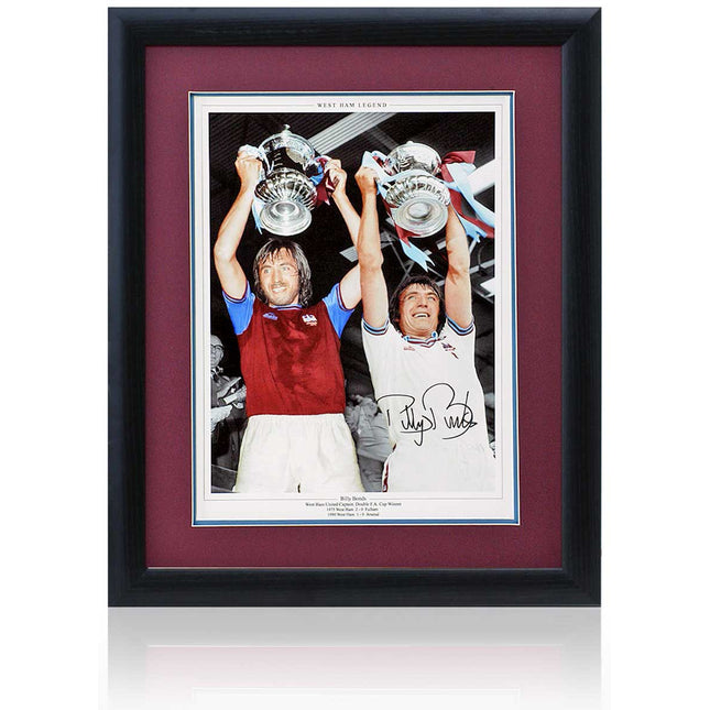 Billy Bonds West Ham United Legend Hand Signed Montage 23x19" Framed
