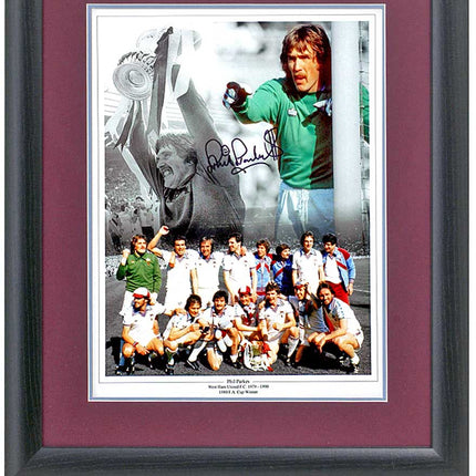 Phil Parkes West Ham United Legend Hand Signed Montage 23x19" Framed