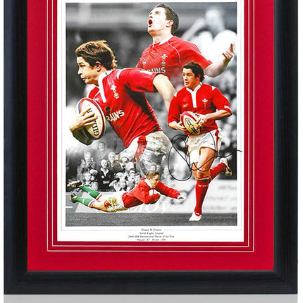Shane Williams Welsh Rugby Legend Hand Signed Montage 23x19" Framed