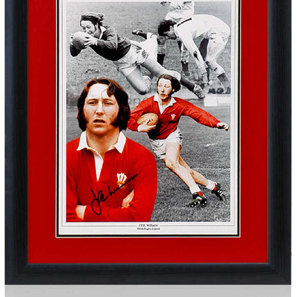 JPR Williams Welsh Rugby Legend Hand Signed Montage 23x19" Framed